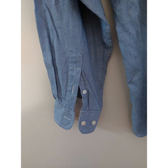 Rivers Men's Shirt Size 39 Blue Check Long Sleeve Button Front Collar - Picture 6 of 10